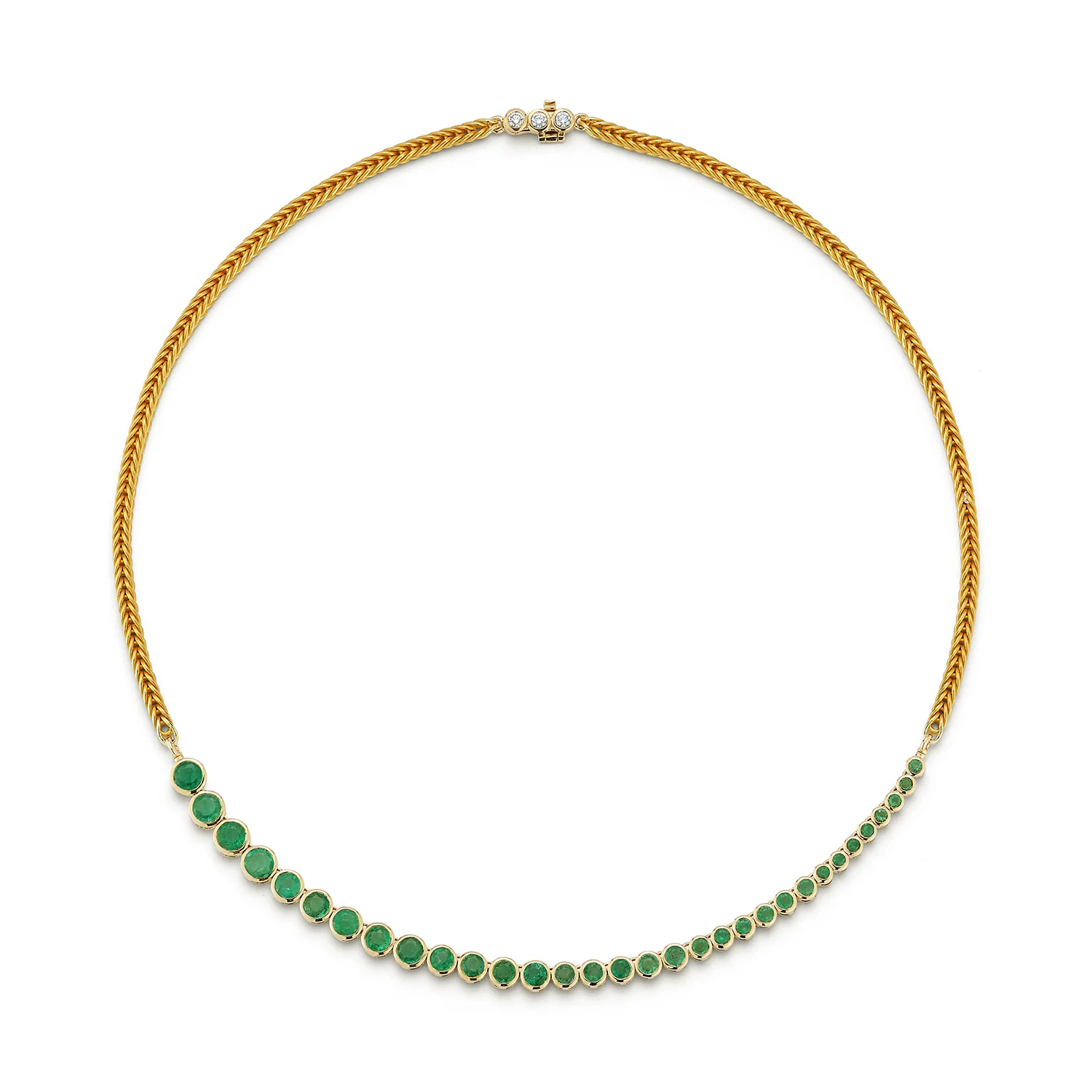 Asymmetrical Emerald Bubble Necklace