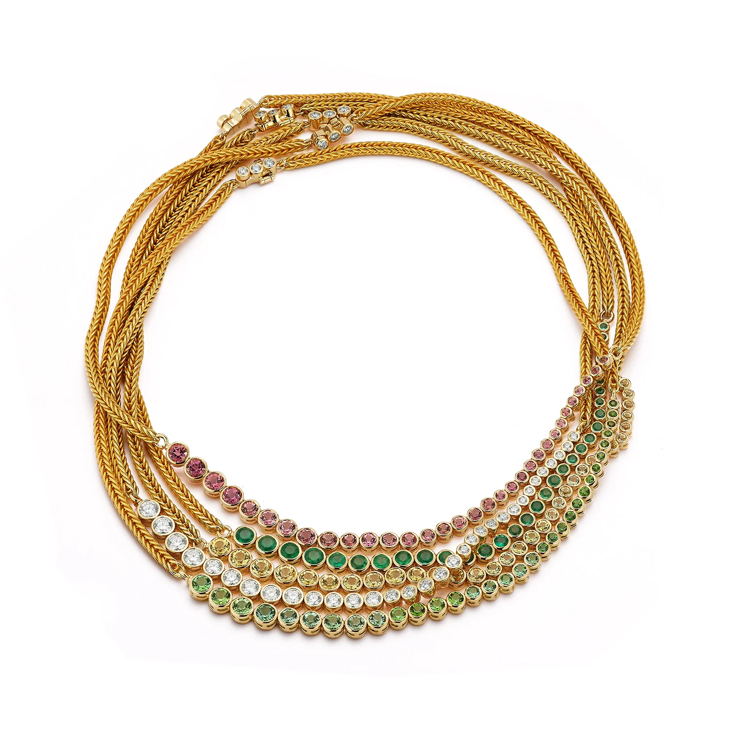 Asymmetrical Emerald Bubble Necklace - Image 6