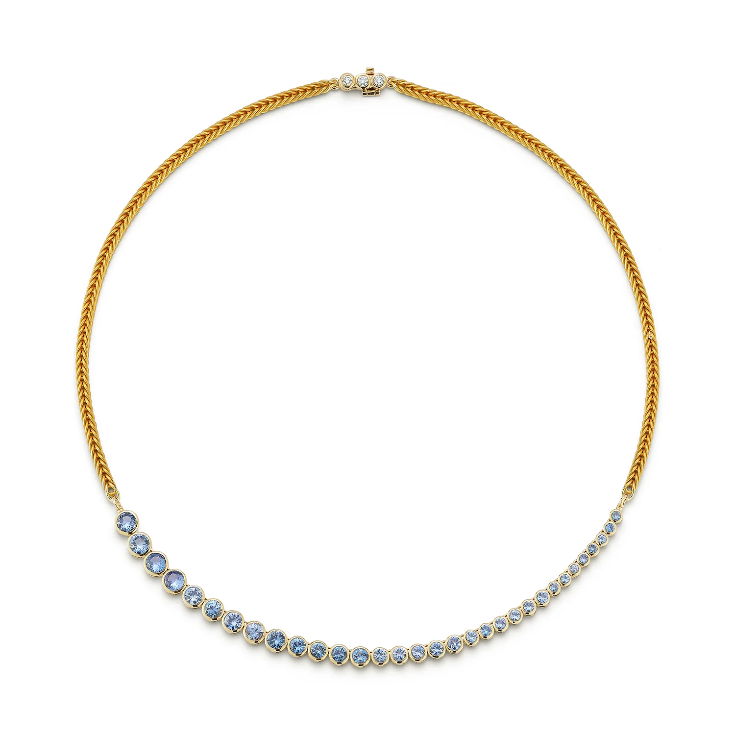 Asymmetrical Sapphire Bubble Necklace