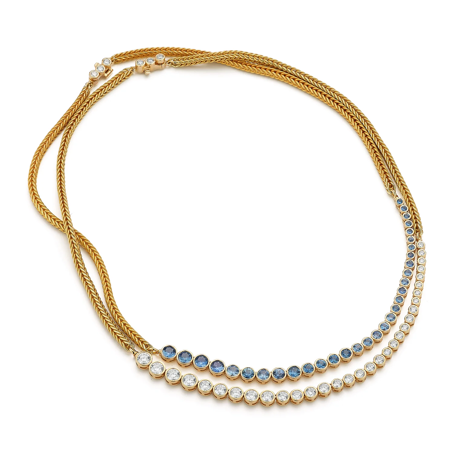 Asymmetrical Sapphire Bubble Necklace - Image 7