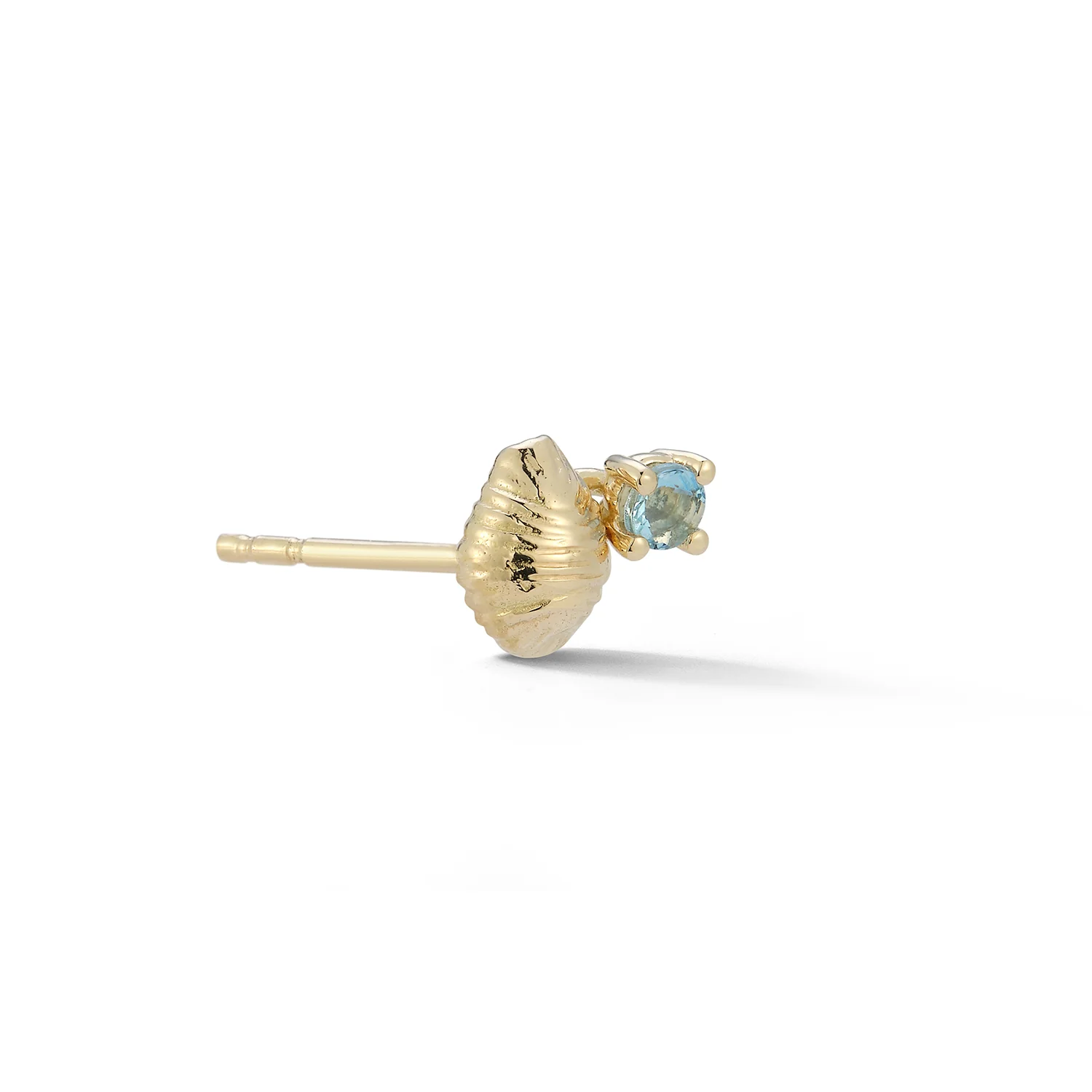 Bitsy Bean Stud with Aquamarine - Closed - Image 3