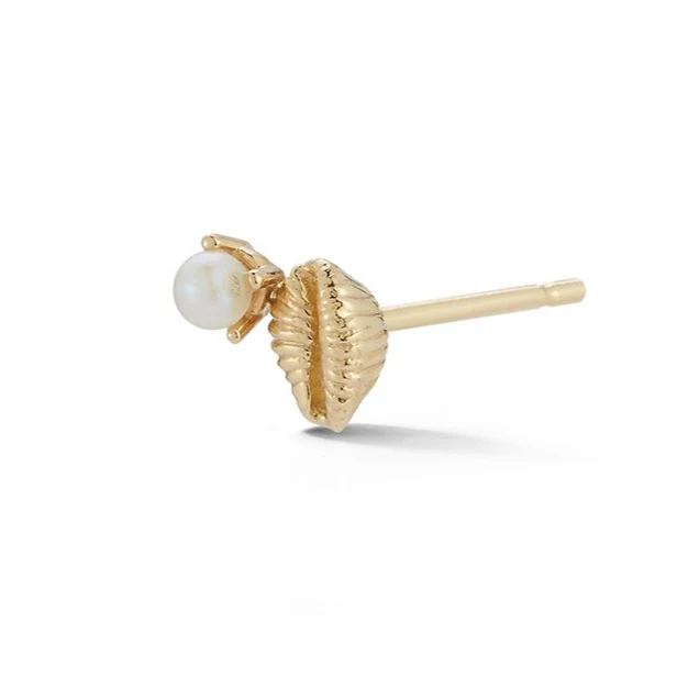 Bitsy Bean Stud with Pearl - Open - Image 2