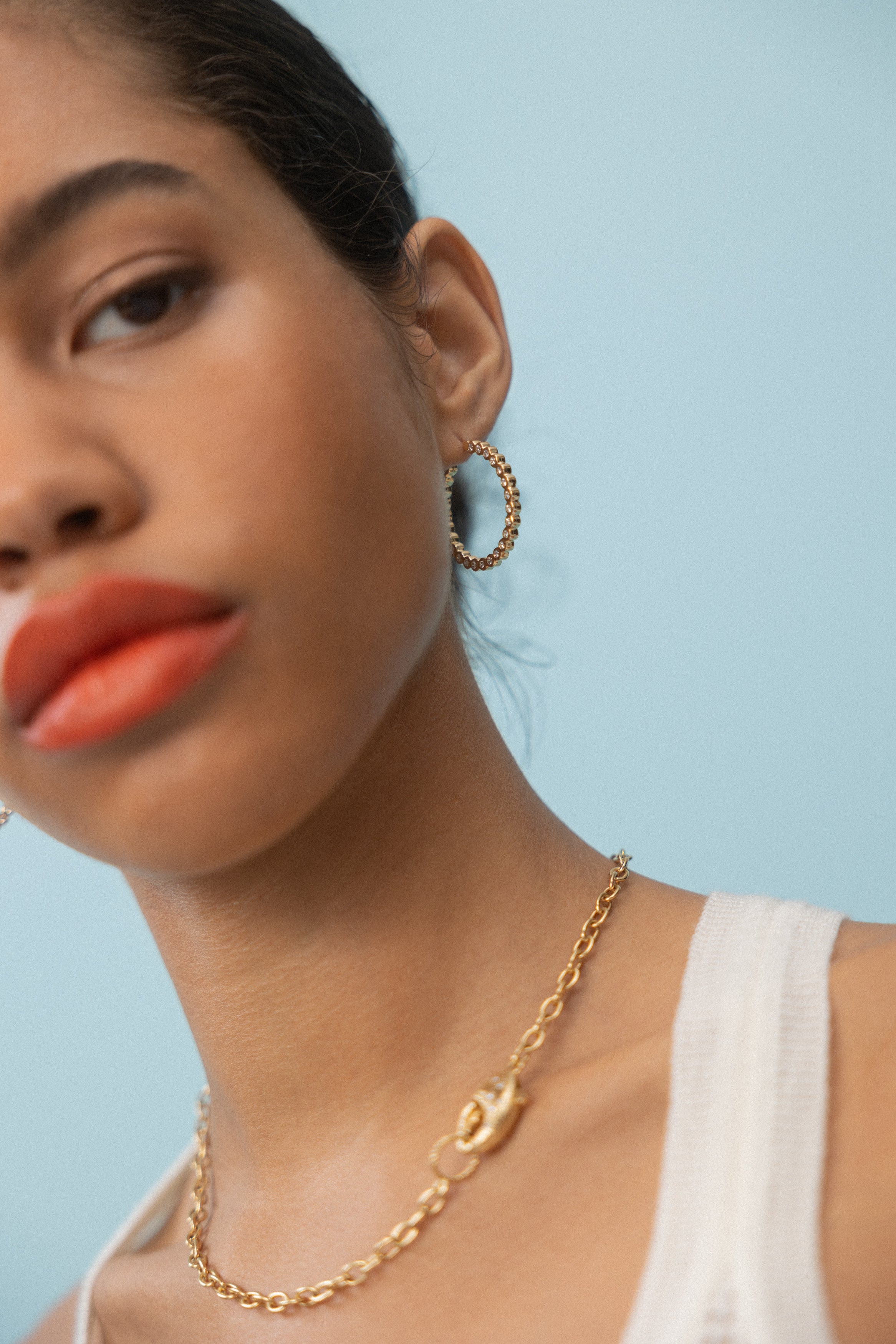 Bubble Double-Sided Diamond Hoops - Large - Image 3