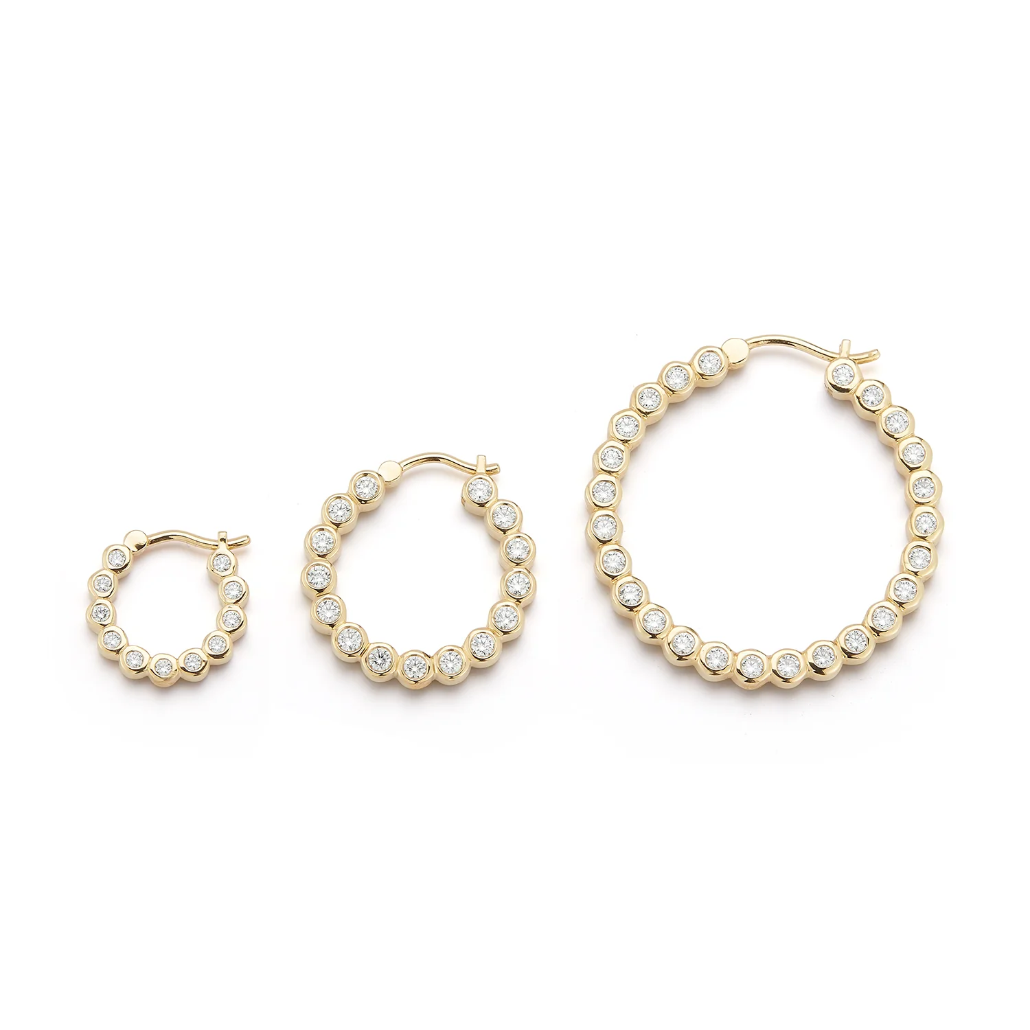 Bubble Double-Sided Diamond Hoops - Large - Image 5