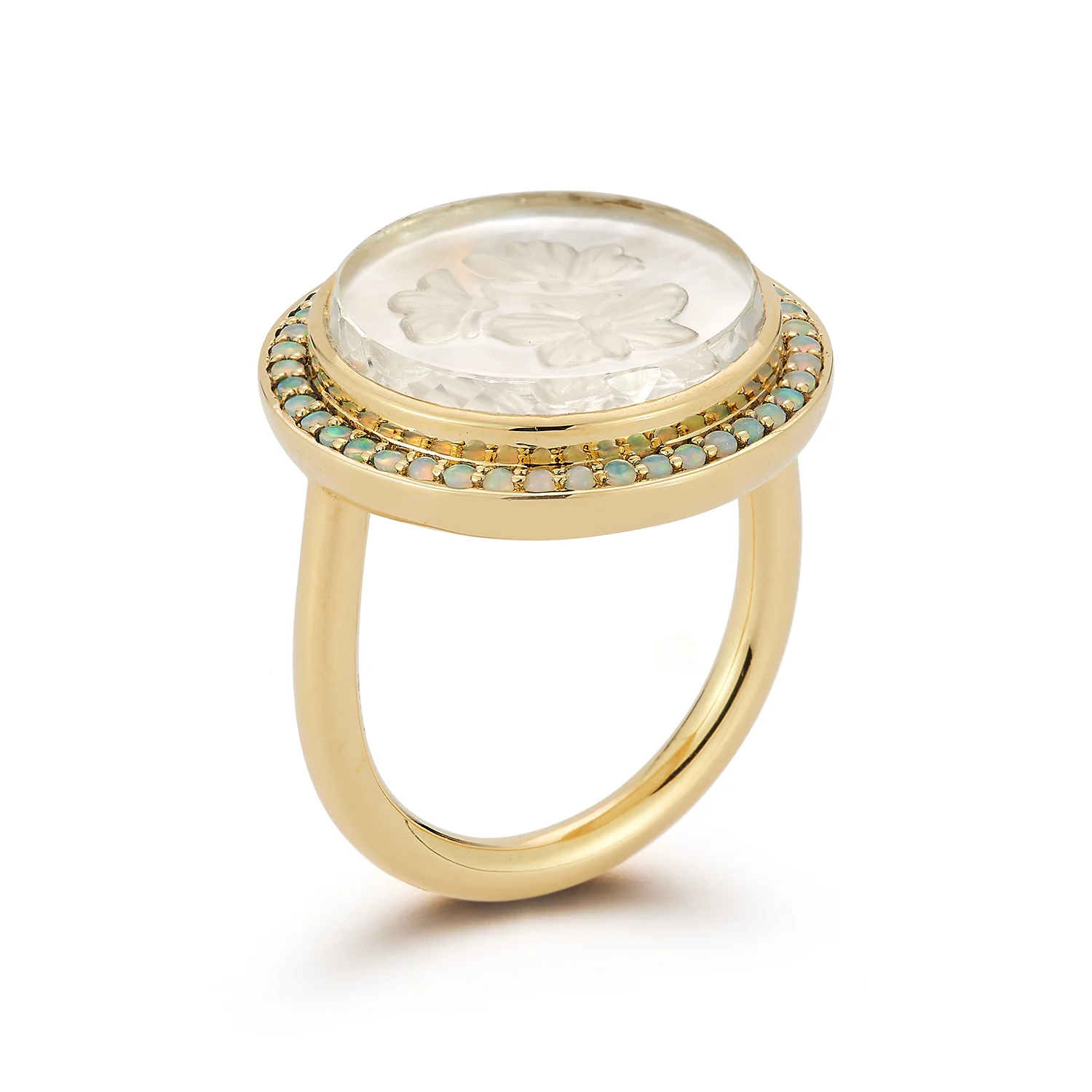 Butterfly Caspian Ring - Mother-of-Pearl and Opal - Image 3