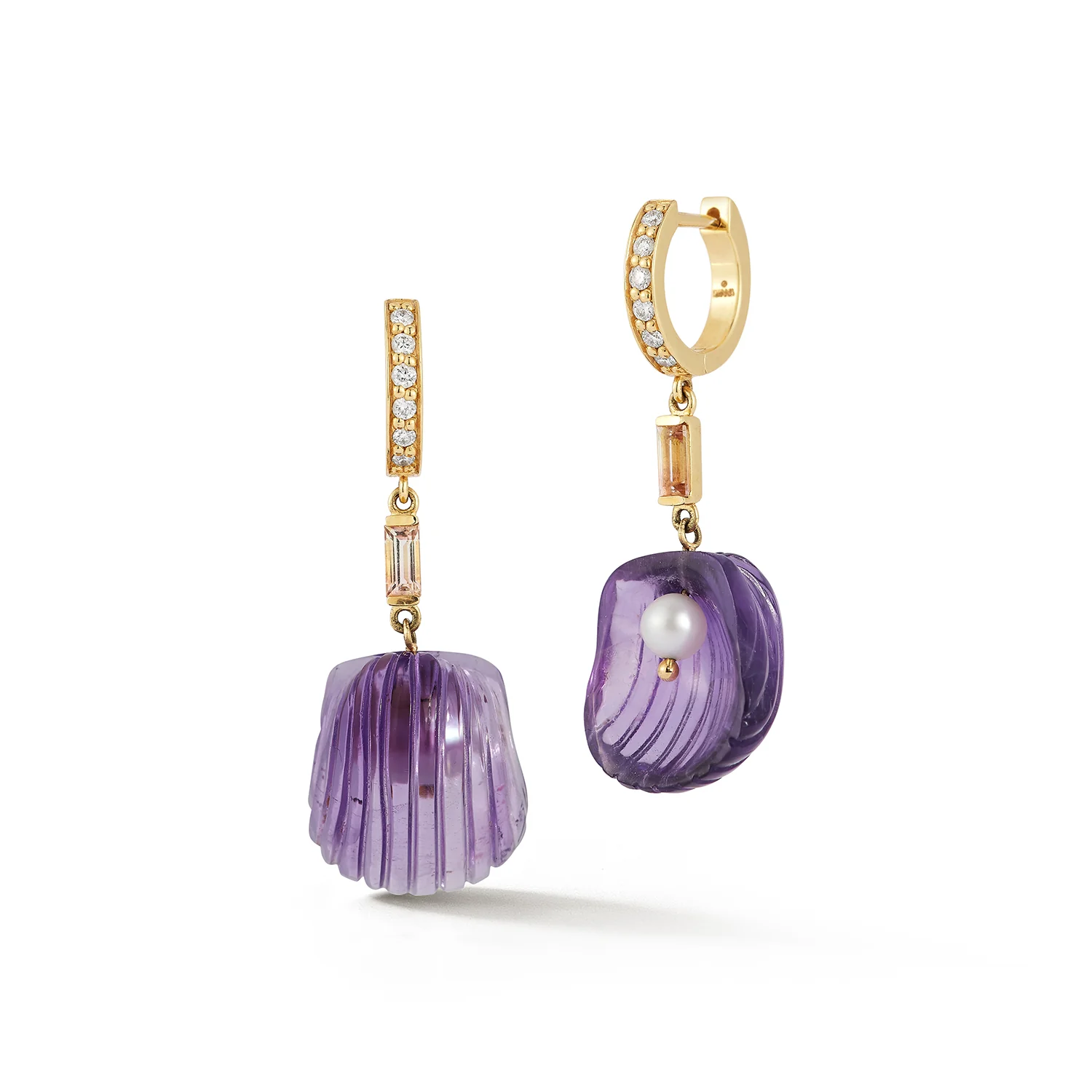 Dream Shell Huggies- Amethyst - Image 2