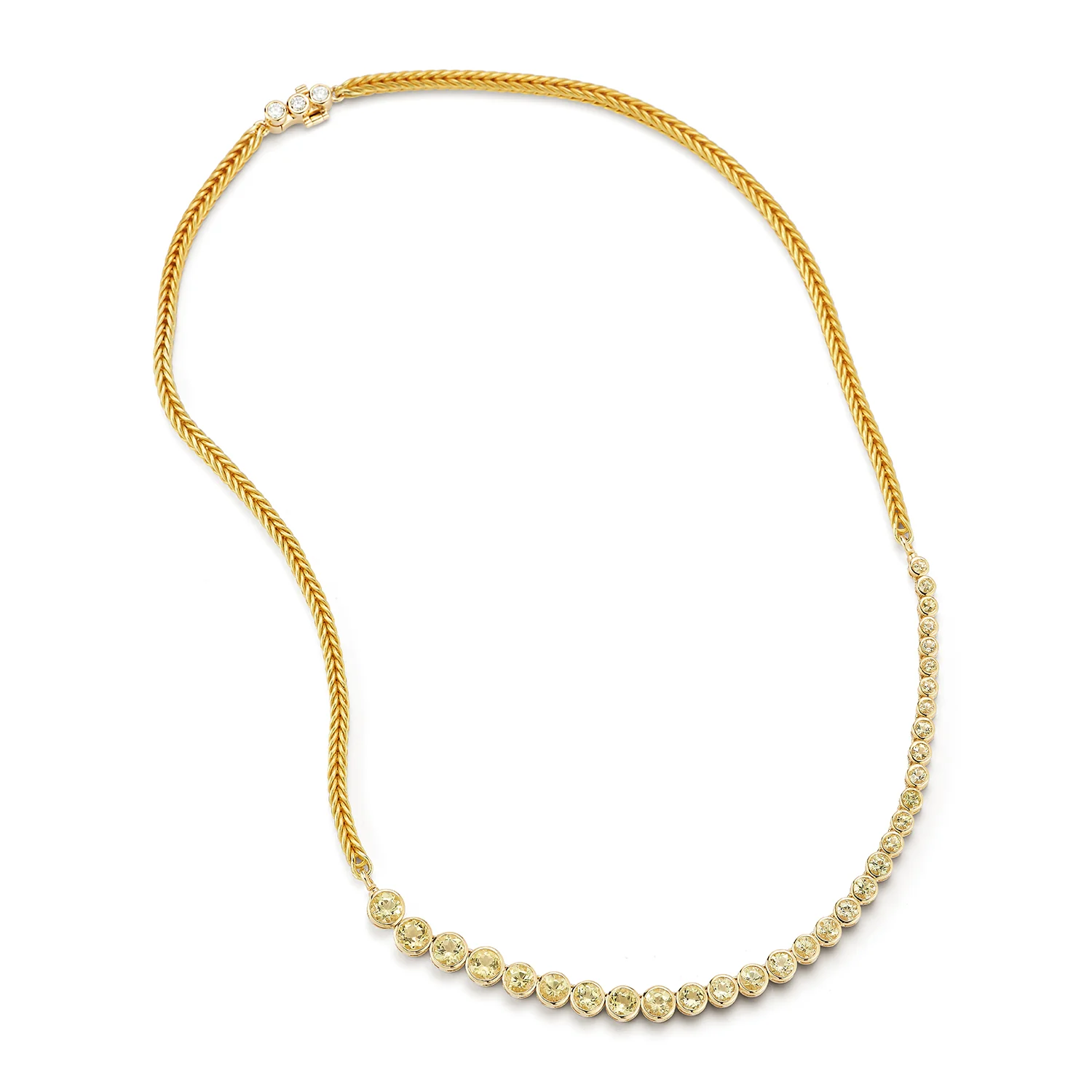 Asymmetrical Golden Beryl Bubble Necklace - Image 6