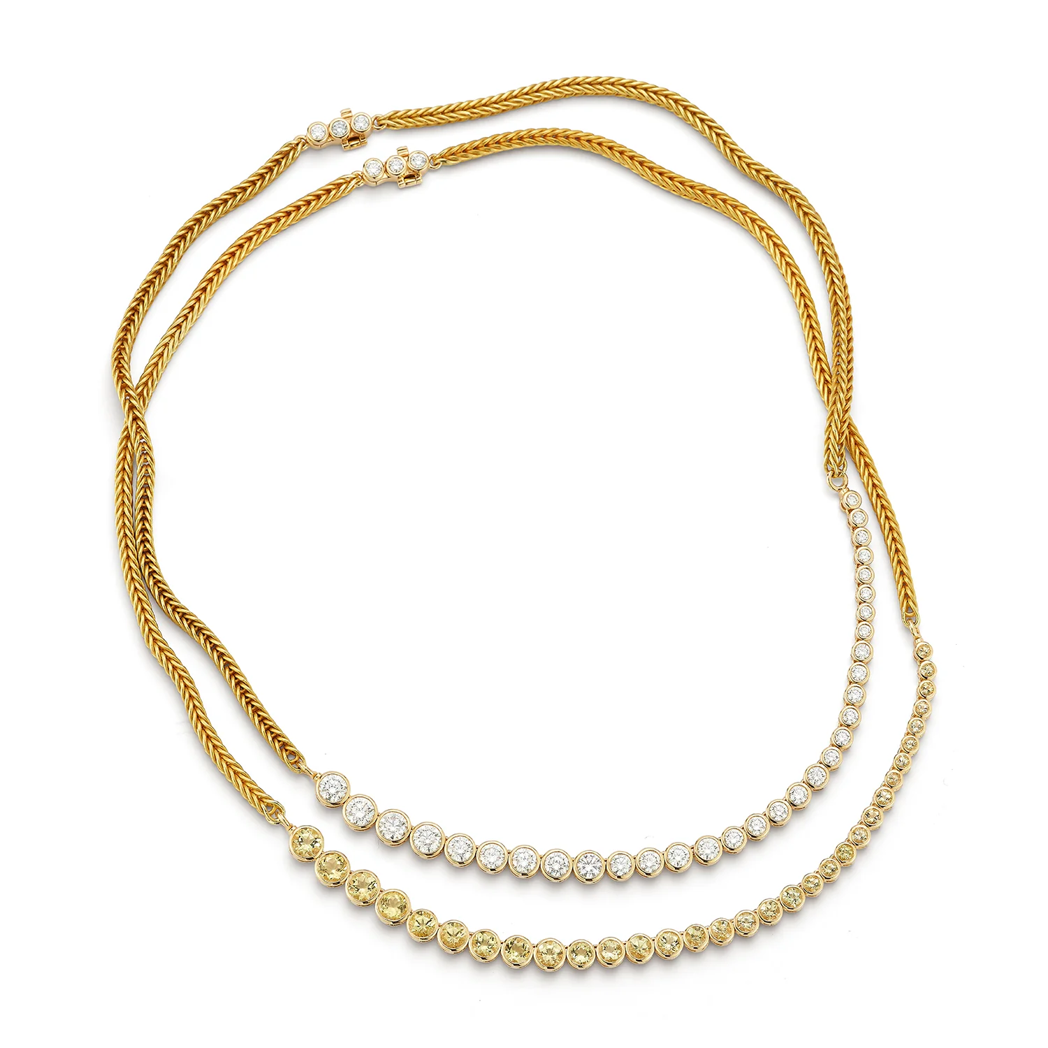 Asymmetrical Golden Beryl Bubble Necklace - Image 8