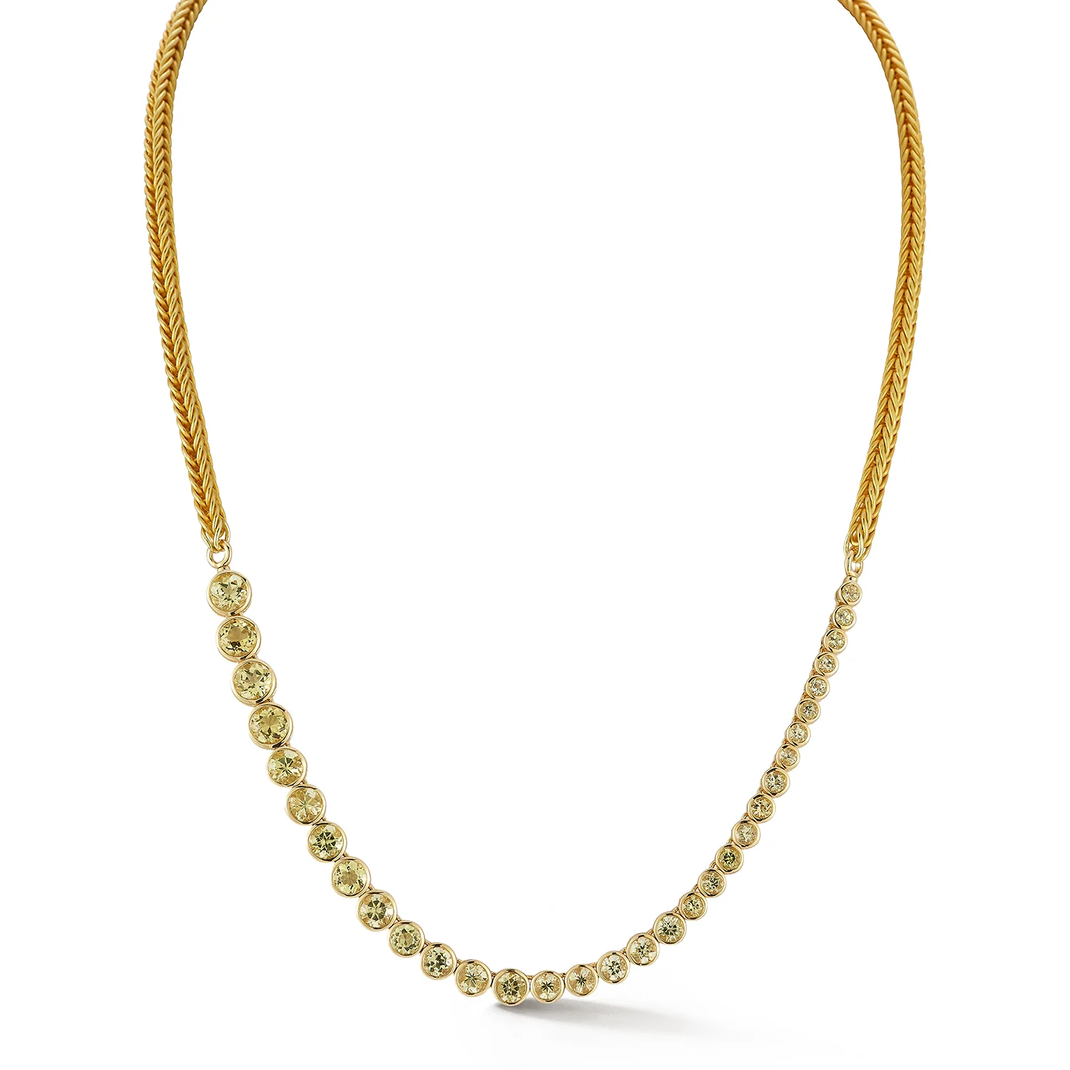 Asymmetrical Golden Beryl Bubble Necklace - Image 9