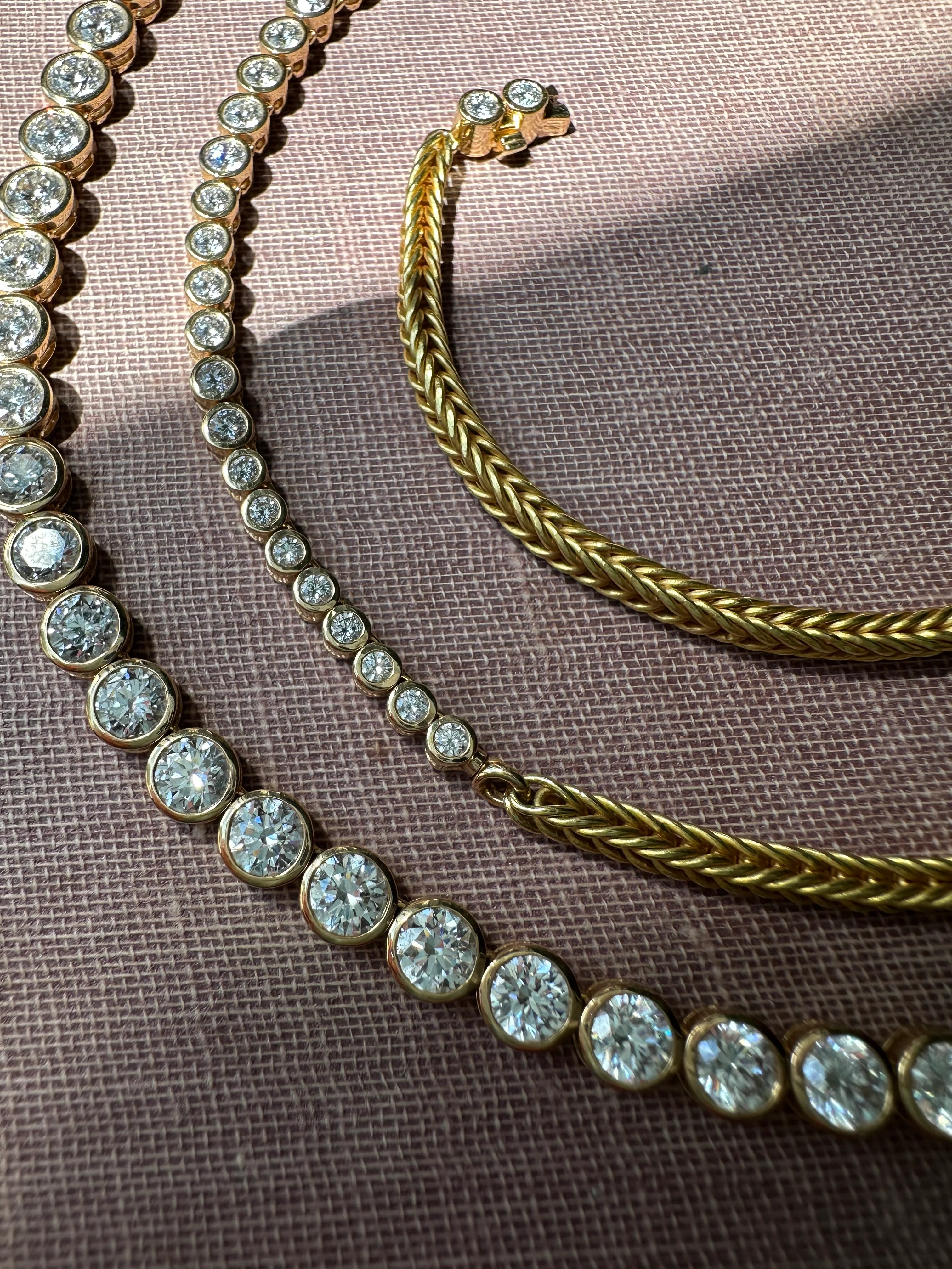 Graduated Diamond Bubble Necklace - Image 2