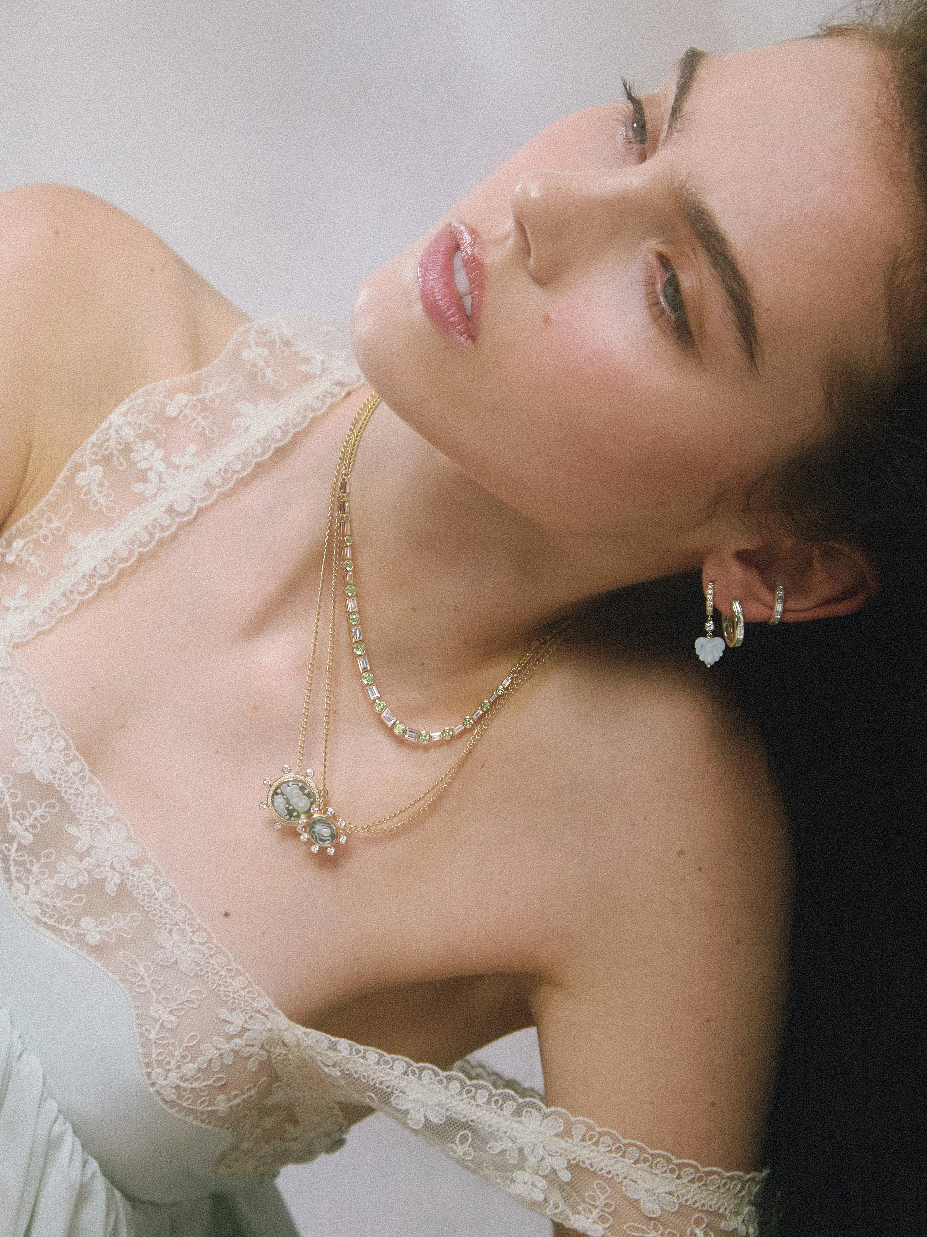 Huggie Hoops - Rainbow Moonstone - Image 3
