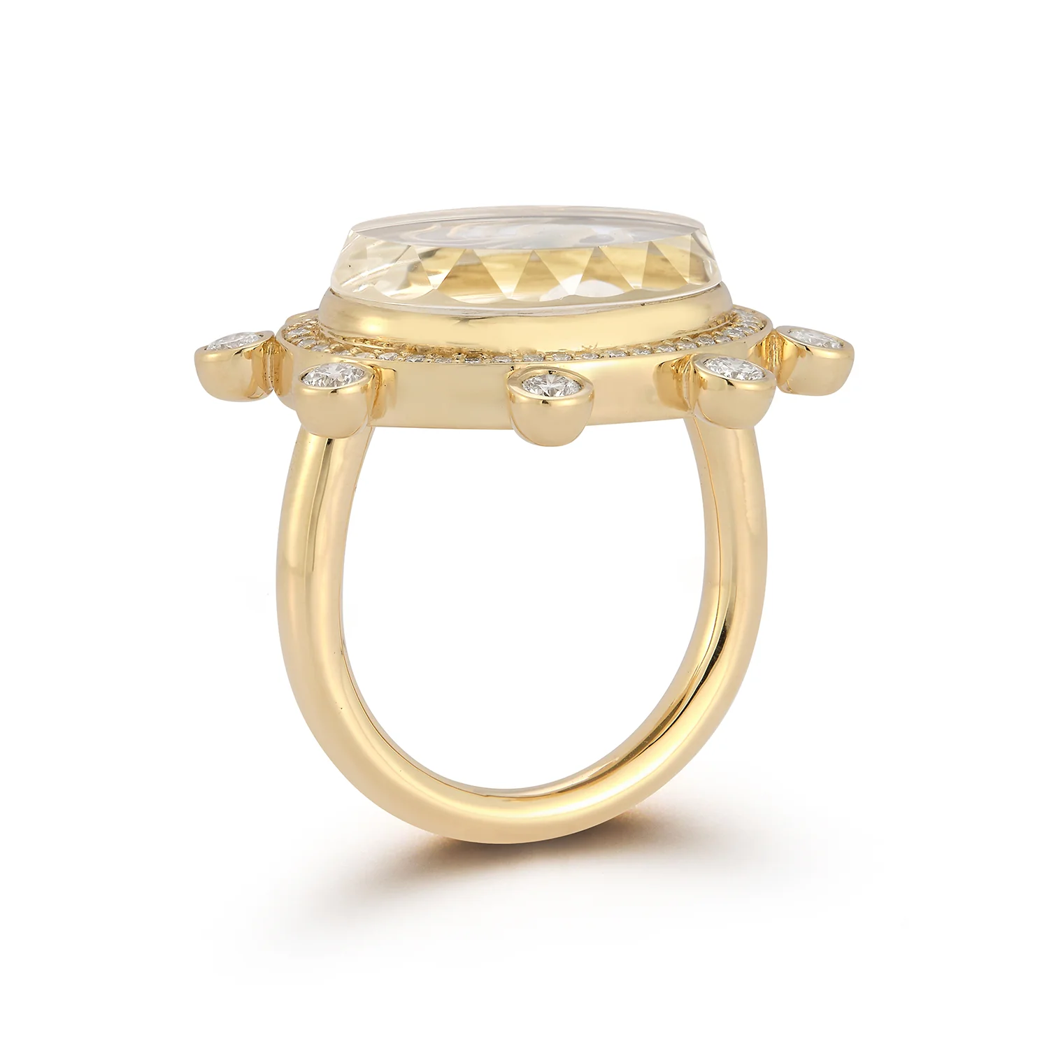 Large Octopus Caspian Ring - Grey Mother-of-Pearl and Diamond - Image 5