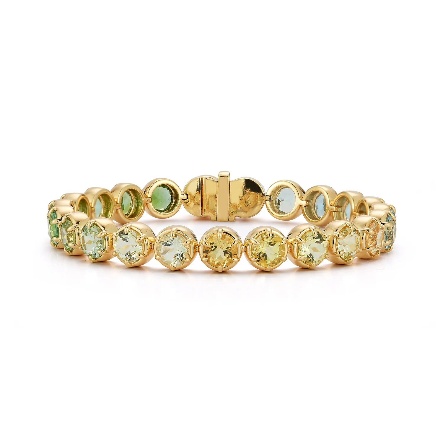 Ombré Bracelet - Tourmaline, Aquamarine, and Golden Beryl - Image 4