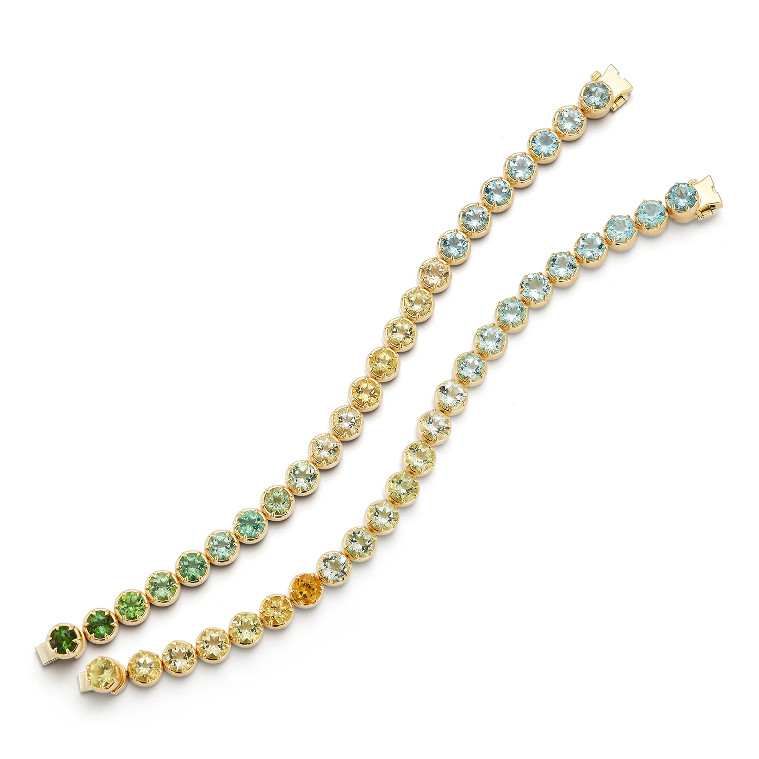 Ombré Bracelet - Tourmaline, Aquamarine, and Golden Beryl - Image 5