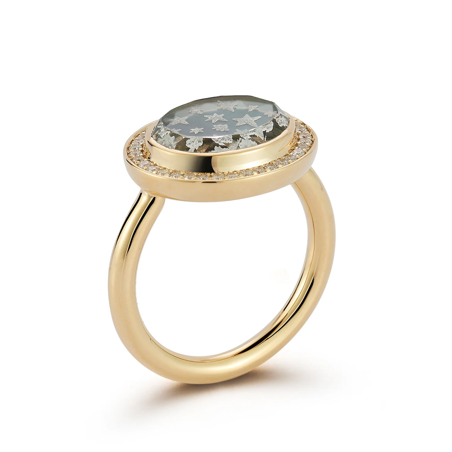 Pavé Star Caspian Ring - Grey Mother-of-Pearl and Diamond - Image 3