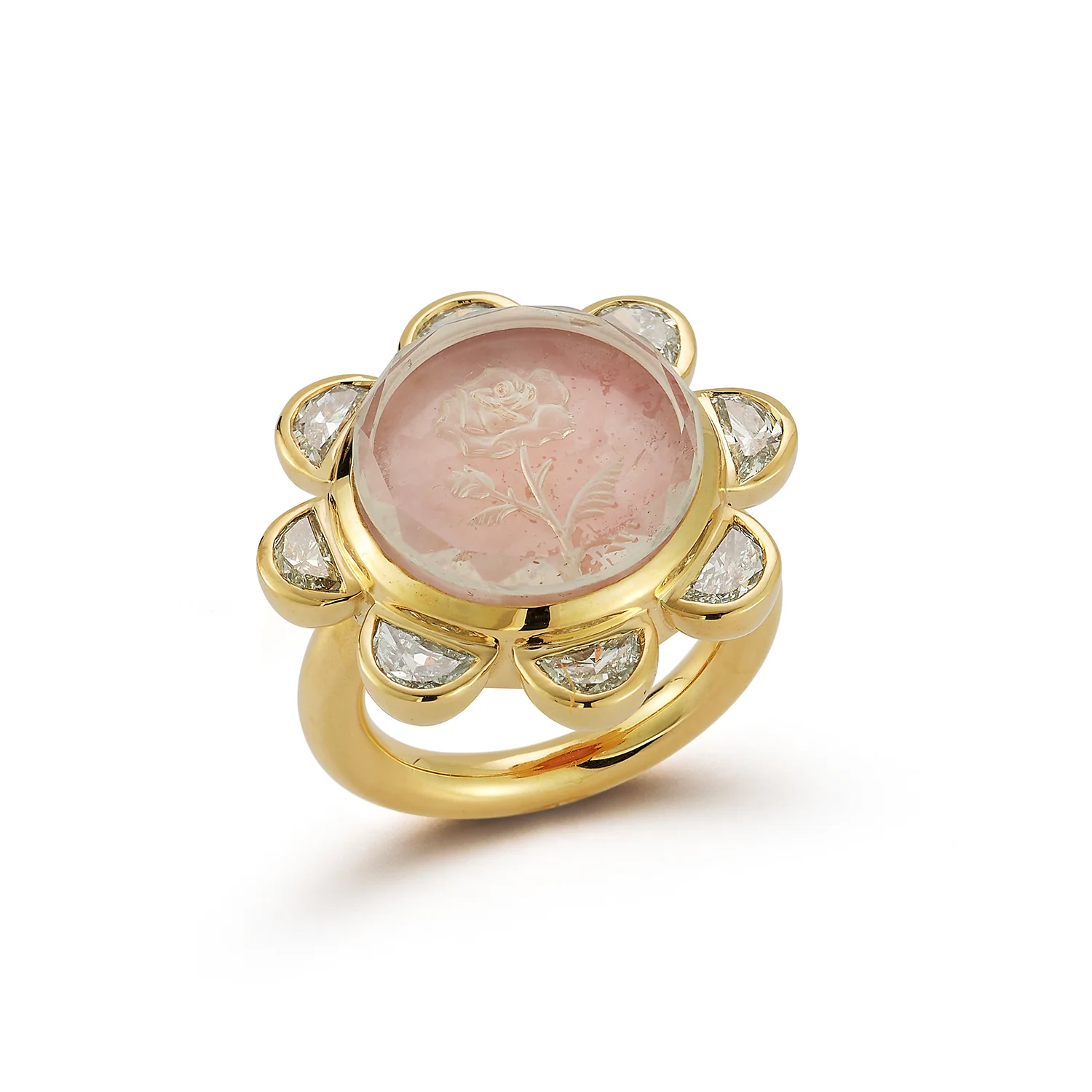 Rosebud Caspian Ring - Pink Opal and Diamond - Image 7