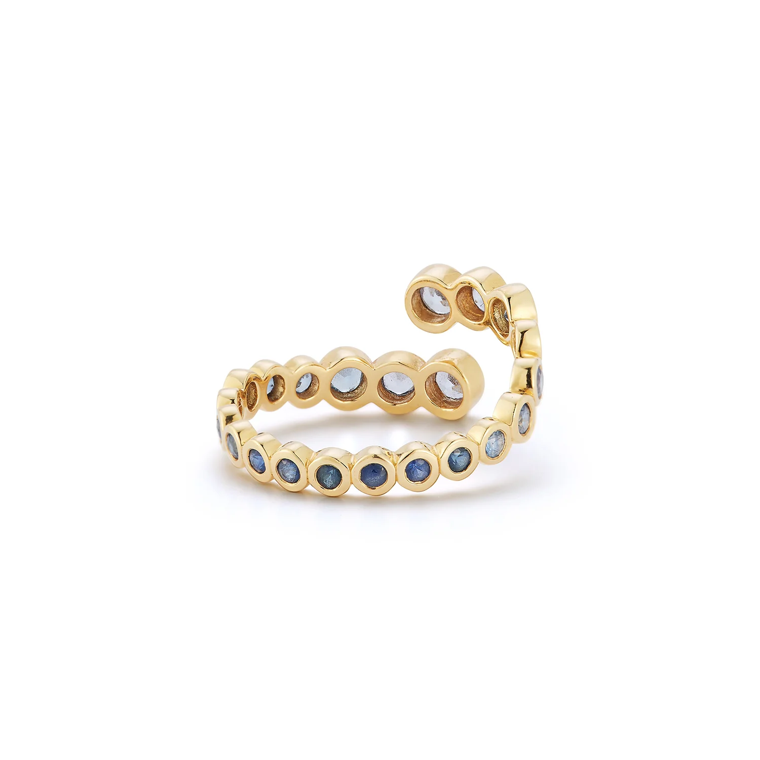 Sapphire Ombré Open Wave Ring - Image 4