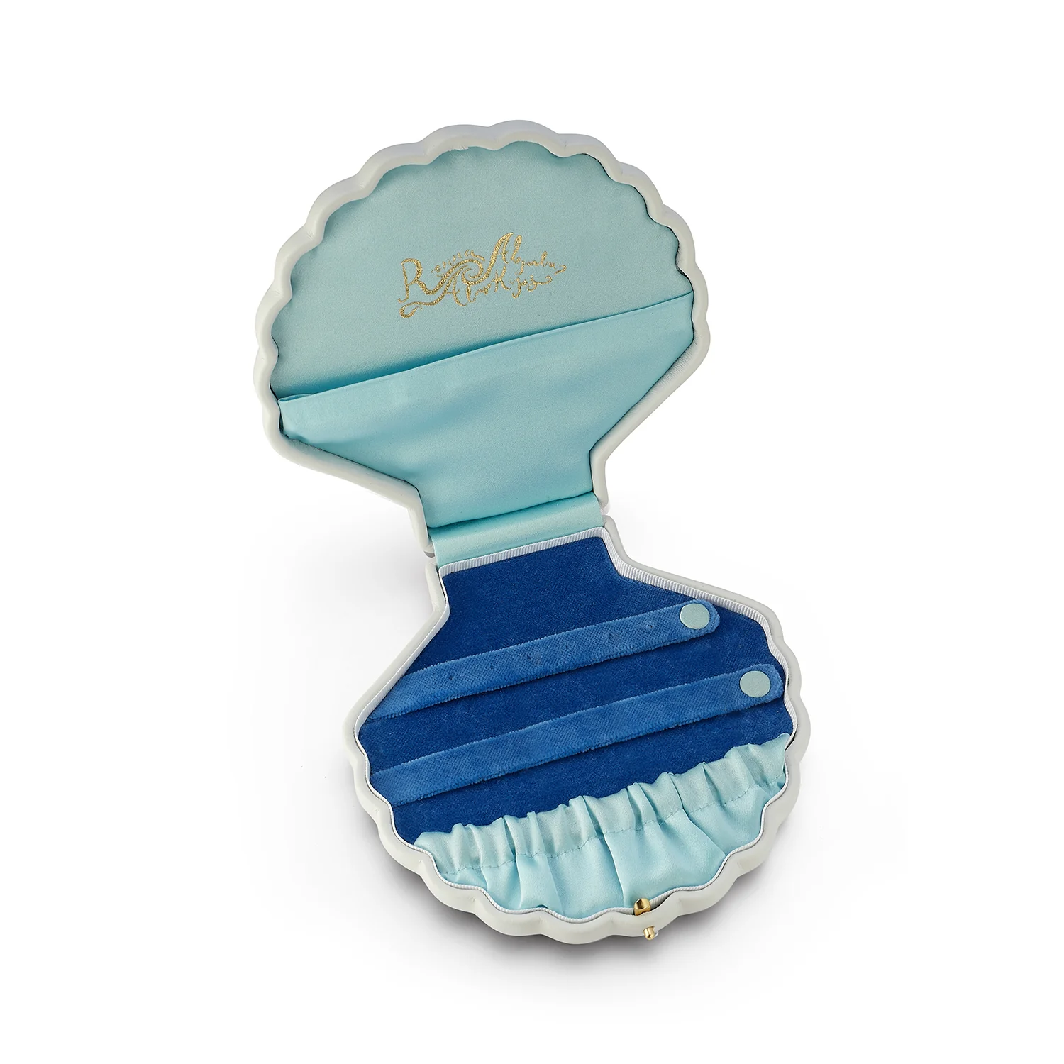 Large Shell Jewelry Storage Box - White/Blue - Image 3