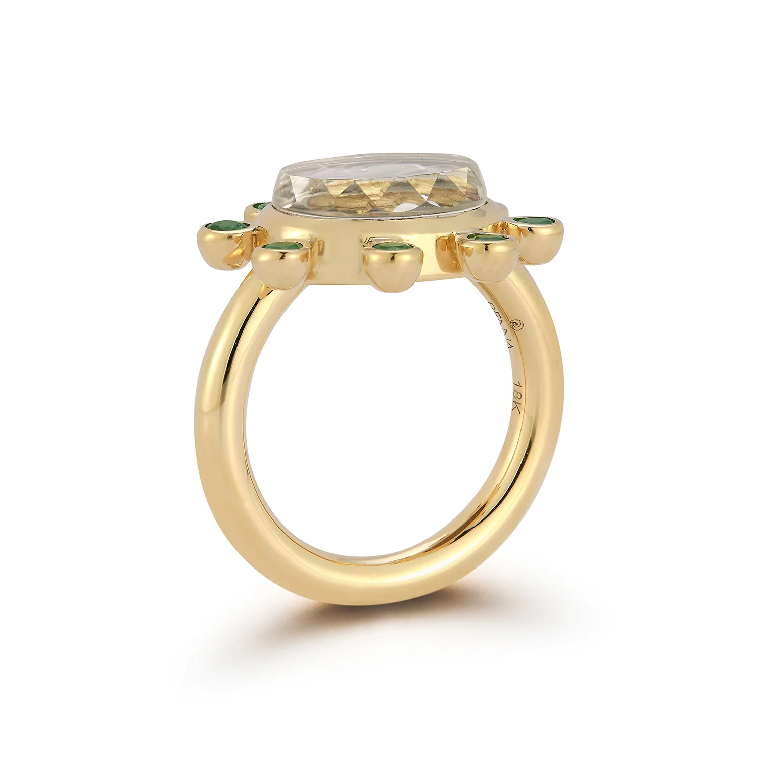 Small Octopus Caspian Ring- Grey Mother-of-Pearl and Diamond - Image 4