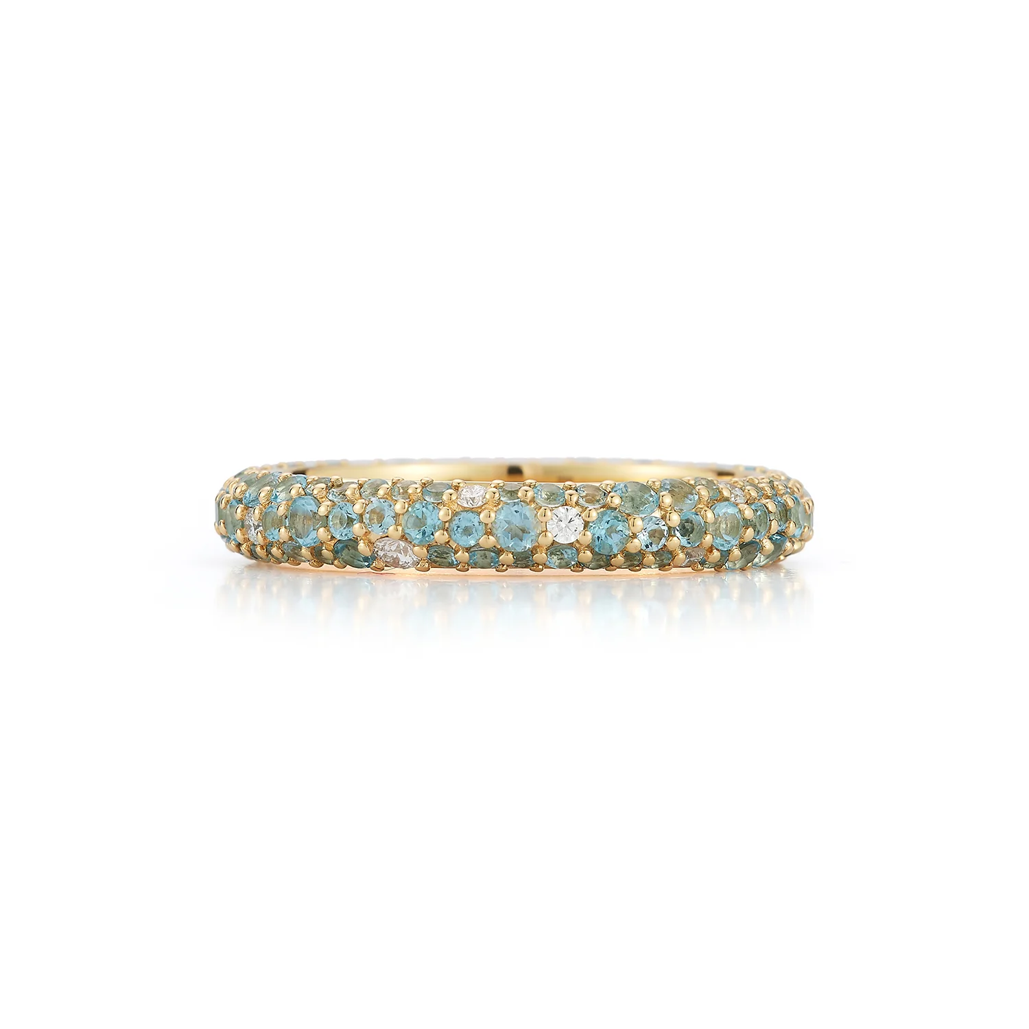 Thin Tidepool Ring - Aquamarine and Topaz - Image 2