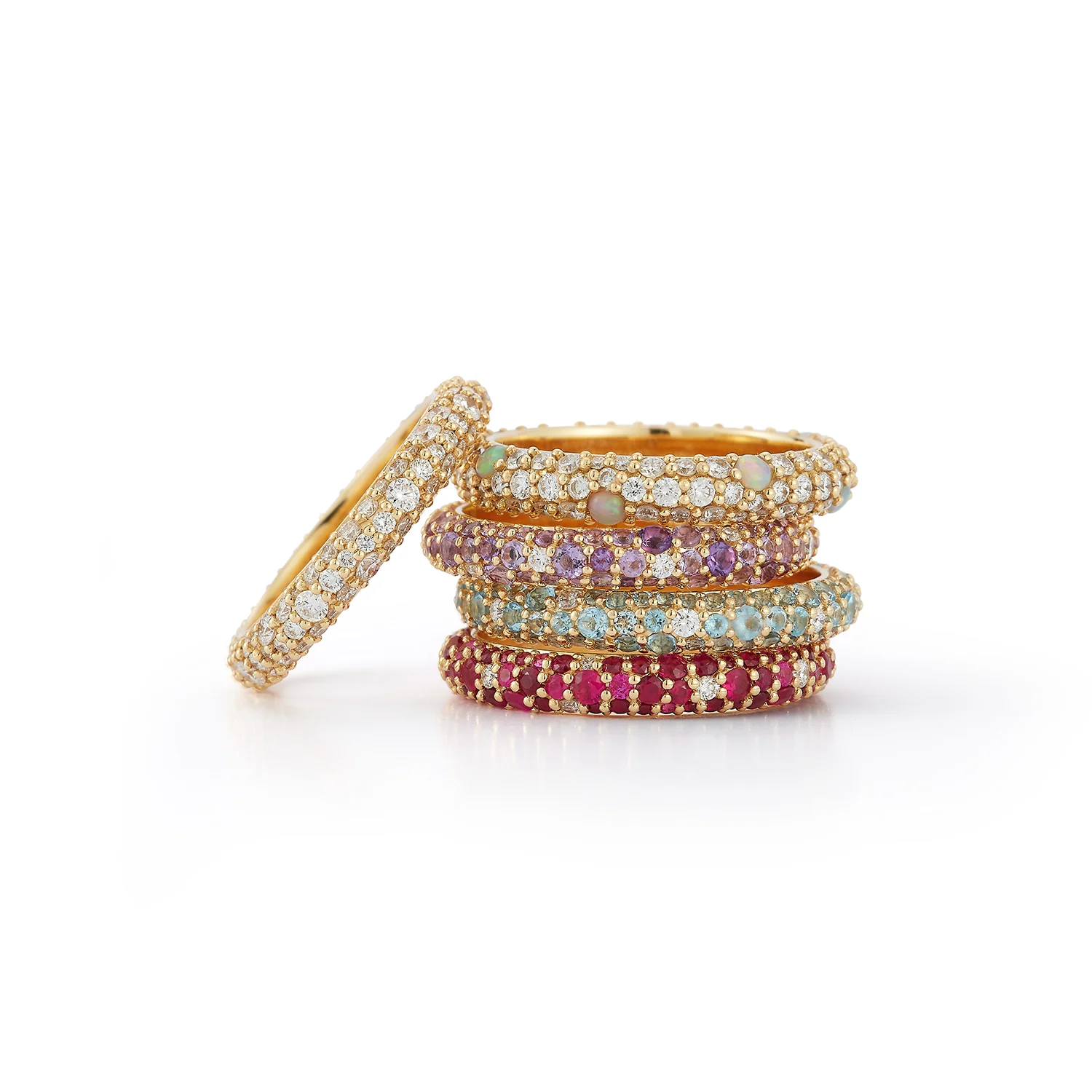Thin Tidepool Ring - Aquamarine and Topaz - Image 3