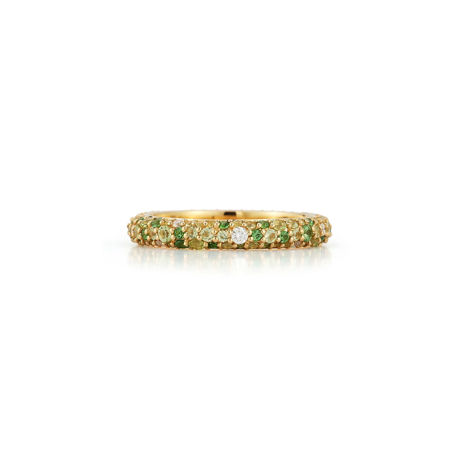 Thin Tidepool Ring - Peridot and Garnet - Image 2